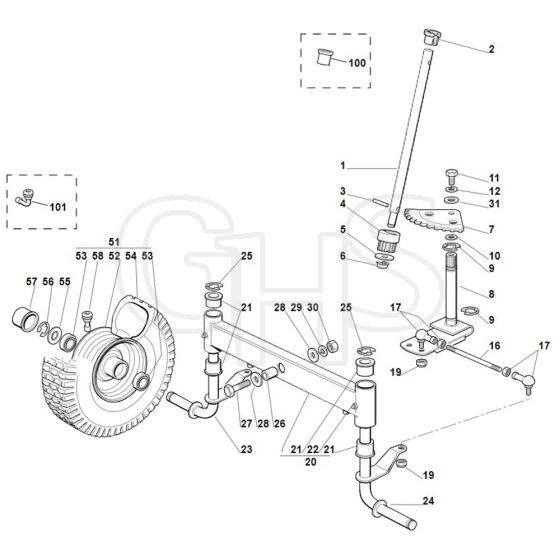 Viking MR385 - Steering - Parts Diagram