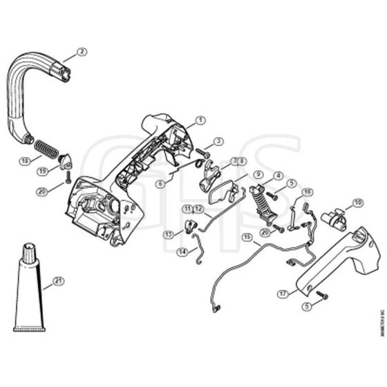 Genuine Stihl MS150 TC-E / F – Handle housing, Handlebar