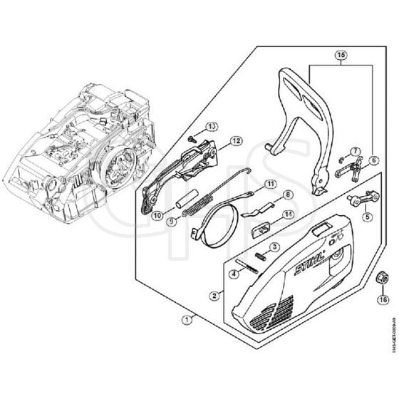 Genuine Stihl MS151 C-E / D - Chain sprocket cover