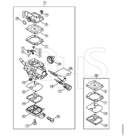 Genuine Stihl MS151 C-E / H - Carburetor 1146/05