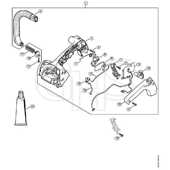 Genuine Stihl MS151 TC-E / F - Handle housing, Handlebar