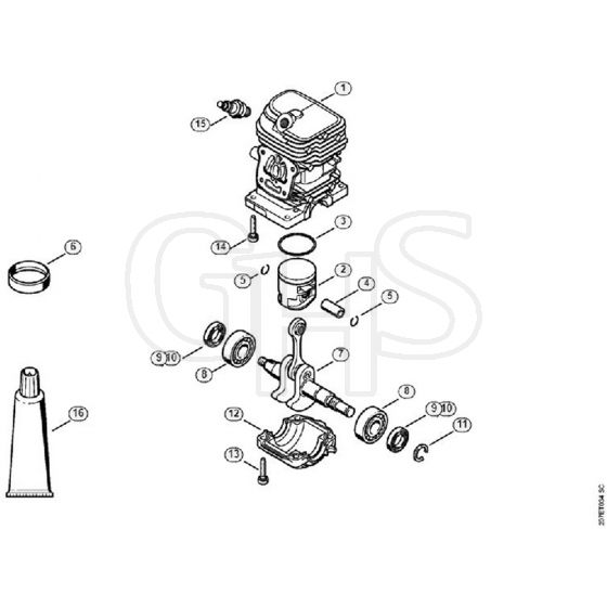 Genuine Stihl MS170 2-MIX / C - Cylinder 2-MIX