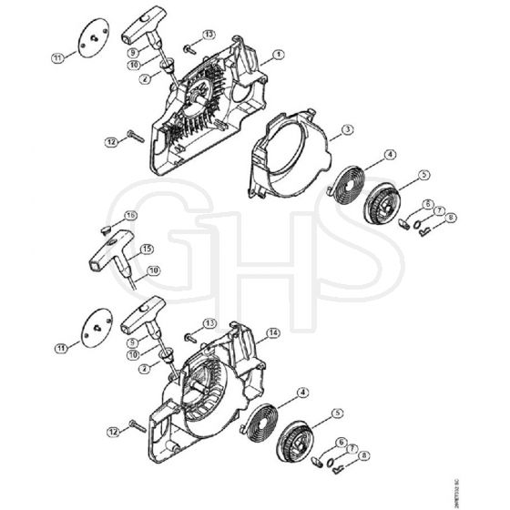 Genuine Stihl MS170 2-MIX / E - Rewind starter