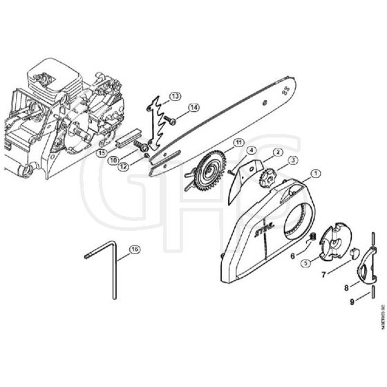 Genuine Stihl MS170 2-MIX / J - Quick chain tensioner