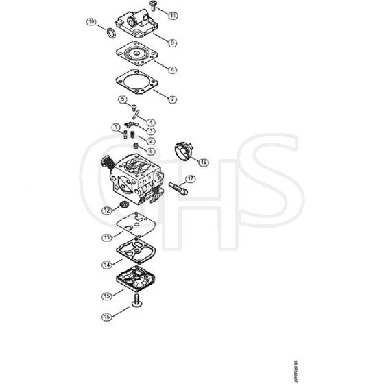 Genuine Stihl MS170 2-MIX / N - Carburetor C1Q-S237 2-MIX