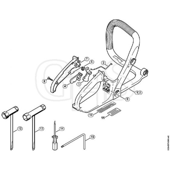 Genuine Stihl MS170 2-MIX / P - Handle frame, Tools