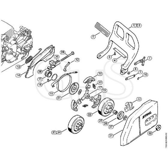 Genuine Stihl MS170 / H - Hand guard, Chain brake