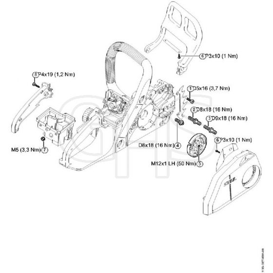 Genuine Stihl MS170 / U - Tightening torques