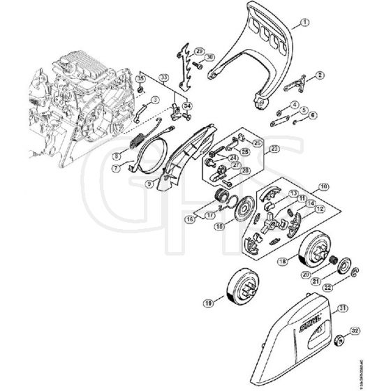 Genuine Stihl MS171 / E – Hand Guard Chain Brake | GHS