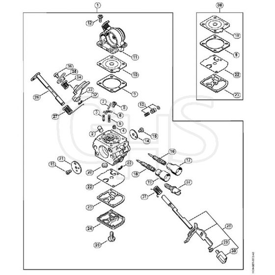 Genuine Stihl MS171 C-BE / L - Carburetor C1Q-S123