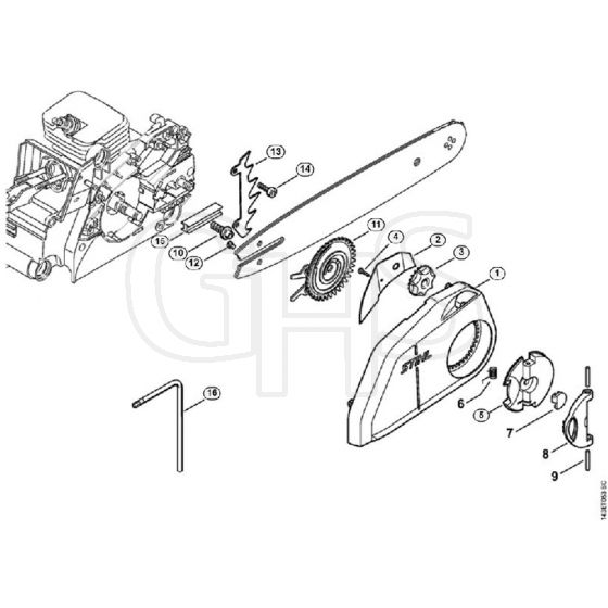 Genuine Stihl MS180 2-MIX / J - Quick Chain Tensioner