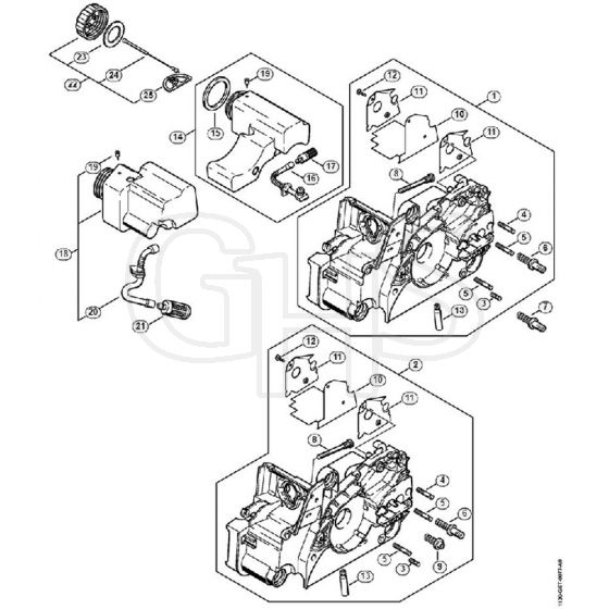 Genuine Stihl MS180 / A - Motor housing