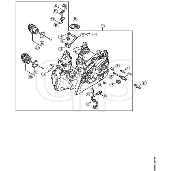 Genuine Stihl MS181 / A - Motor housing