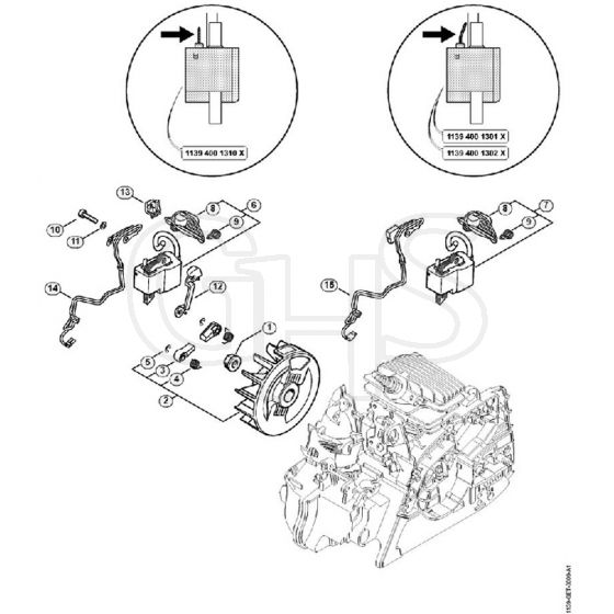 Genuine Stihl MS181 C-BE / G - Ignition System