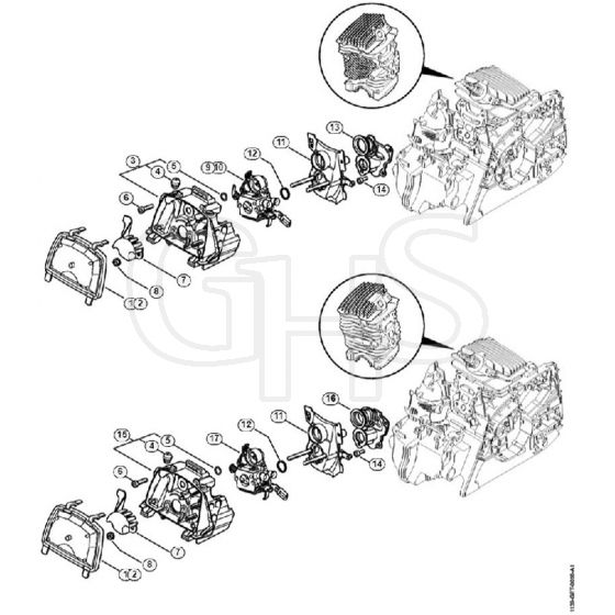 Genuine Stihl MS181 / M - Air filter, Manifold MS 181