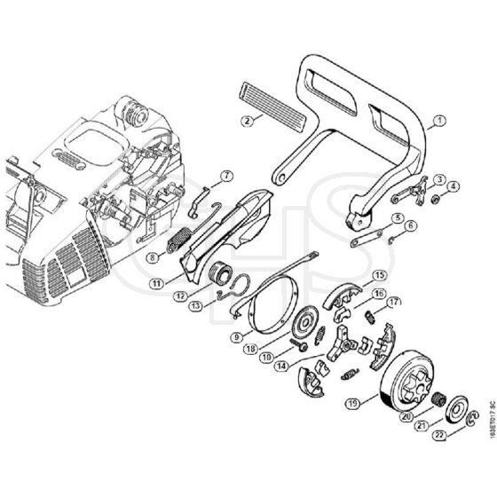 Genuine Stihl MS190 T / C – Hand guard, Chain brake