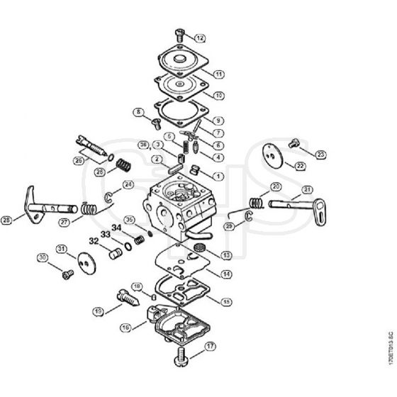 Genuine Stihl MS190 T / G – Carburetor C1Q-S26