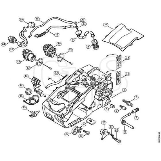 Genuine Stihl MS192 C-E / B – Motor housing