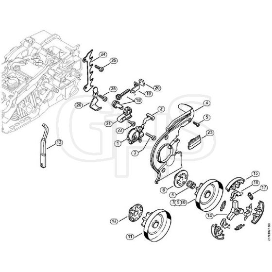 Genuine Stihl MS192 C-E / C – Oil pump, Clutch