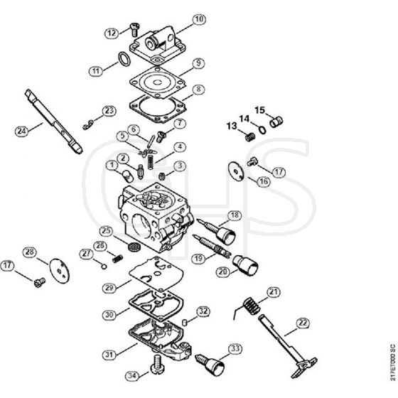 Genuine Stihl MS192 T / L – Carburetor C1Q-S125 BR