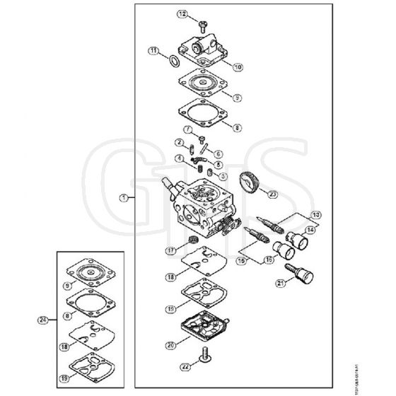 Genuine Stihl MS193 C-E / H - Carburetor 1137/20