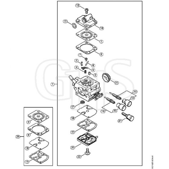 Genuine Stihl MS193 T / J – Carburetor 1137/20