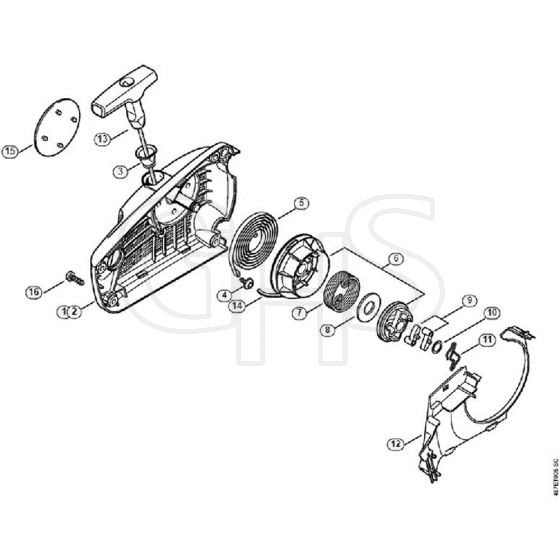 Genuine Stihl MS193 TC-E / F – Rewind starter ErgoStart/Easy2Start