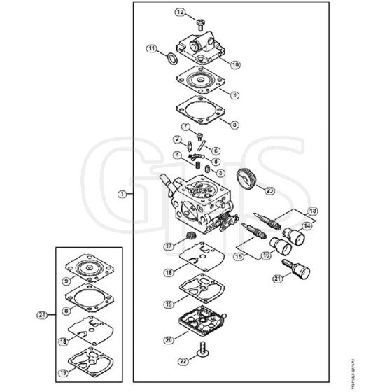 Genuine Stihl MS193 TC-E / J – Carburetor 1137/20