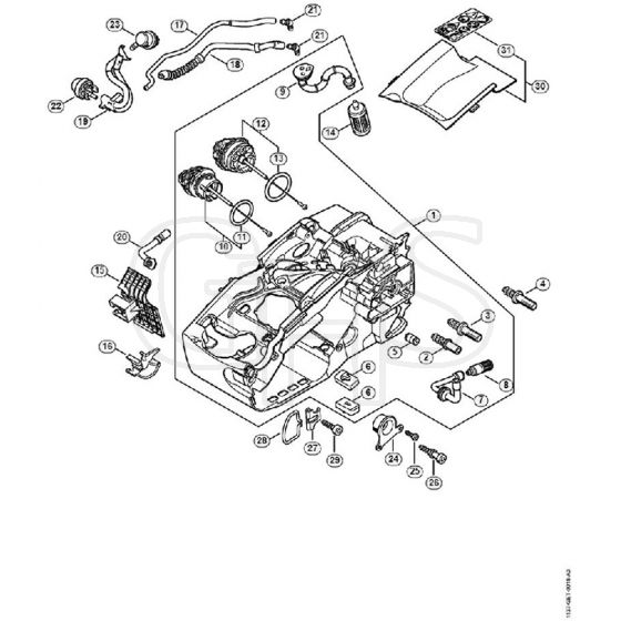 Genuine Stihl MS194 T / B - Motor housing