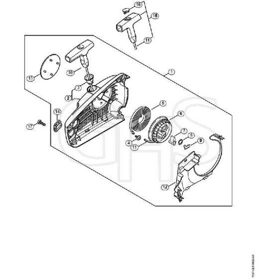 Genuine Stihl MS194 T / E - Rewind starter