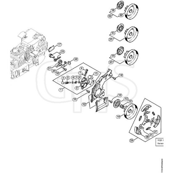 Genuine Stihl MS200 / B - Oil pump, Clutch