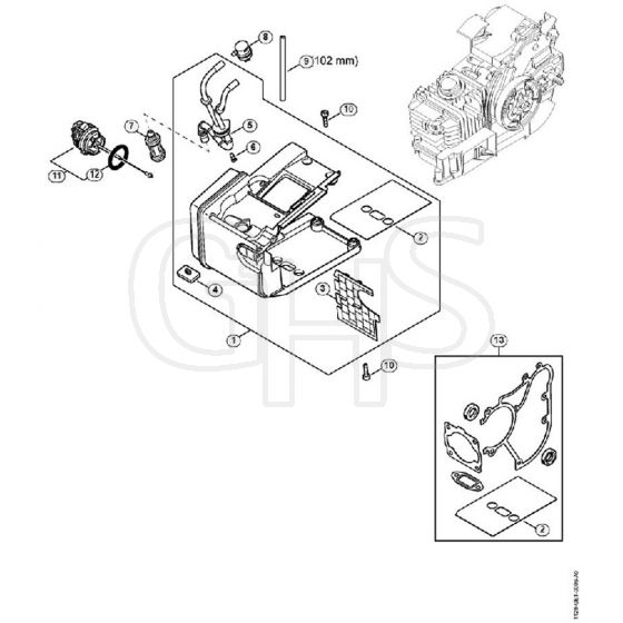 Genuine Stihl MS200 / C - Tank housing MS 200