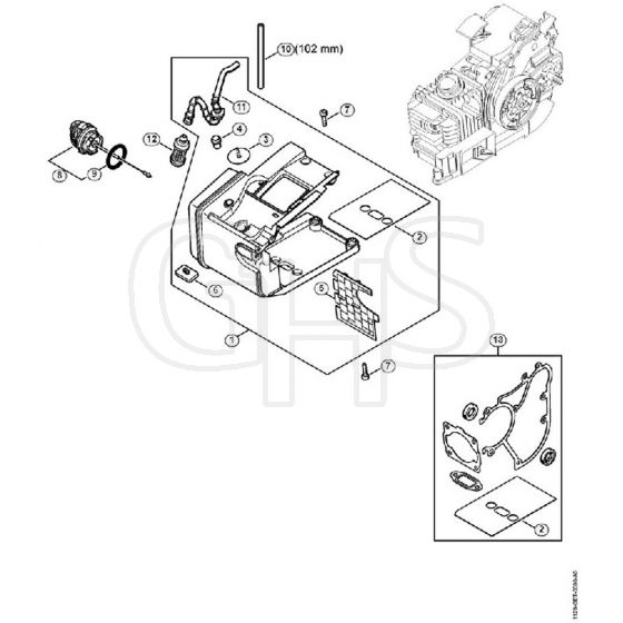 Genuine Stihl MS200 / D - Tank housing MS 200 (32.2005)