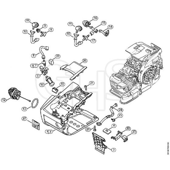 Genuine Stihl MS201 C-EM / C - Tank housing