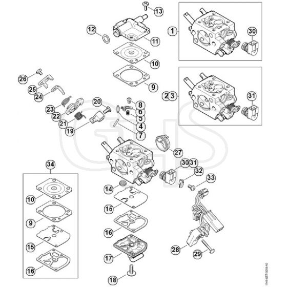 Genuine Stihl MS201 C-EM / O - Carburetor 1145/23, 1145/26, C1Q-S273