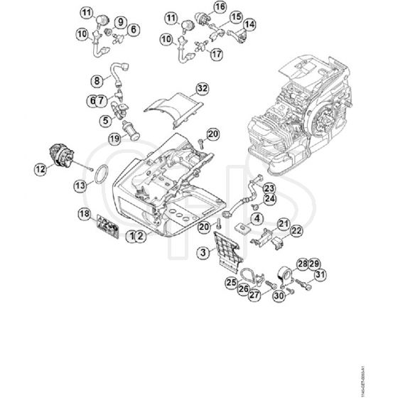 Genuine Stihl MS201 T / C - Tank housing