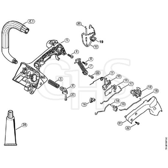 Genuine Stihl MS201 T / H - Handle housing, Handlebar