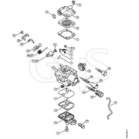 Genuine Stihl MS201 T / P - Carburetor C1Q-S250, C1Q-S248, C1Q-S214, C1Q-S188