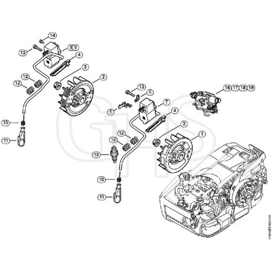 Genuine Stihl MS201 TC-E / E - Ignition system