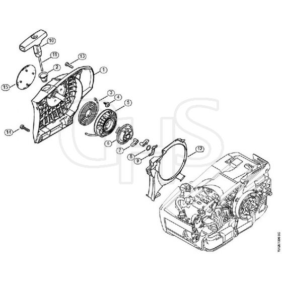 Genuine Stihl MS201 TC-E / G - Rewind starter ErgoStart/Easy2Start