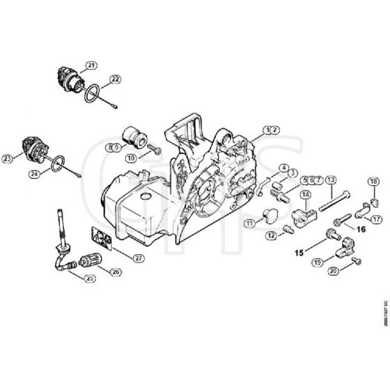 Genuine Stihl MS210 / B - Motor housing