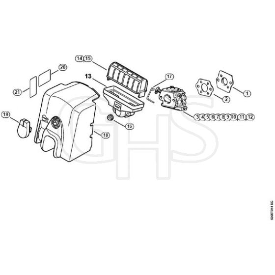 Genuine Stihl MS210 C-BE / L - Air filter