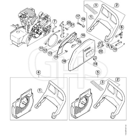 Genuine Stihl MS210 / F - Hand guard, Chain brake