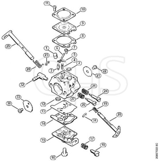 Genuine Stihl MS210 / P - Carburetor WT-1007 BR