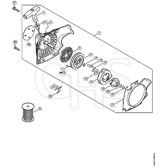 Genuine Stihl MS211 C-BE / E - Rewind Starter