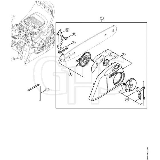 Genuine Stihl MS211 C-BE / K - Quick Chain Tensioner