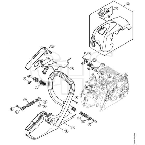 Genuine Stihl MS211 C-BE / U - Handle Frame, Shroud