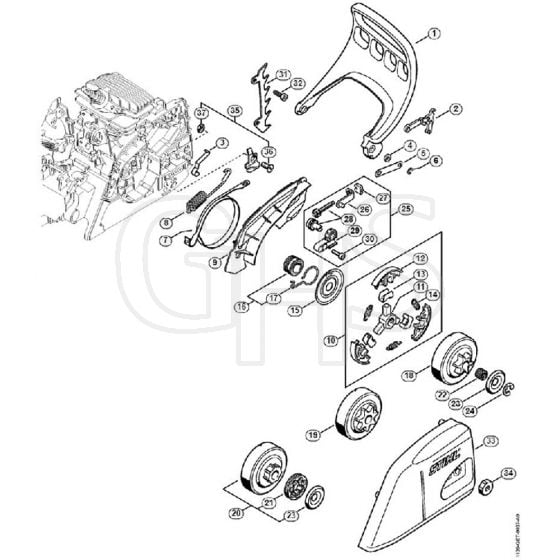 Genuine Stihl MS211 / H - Hand guard, Chain brake MS 211