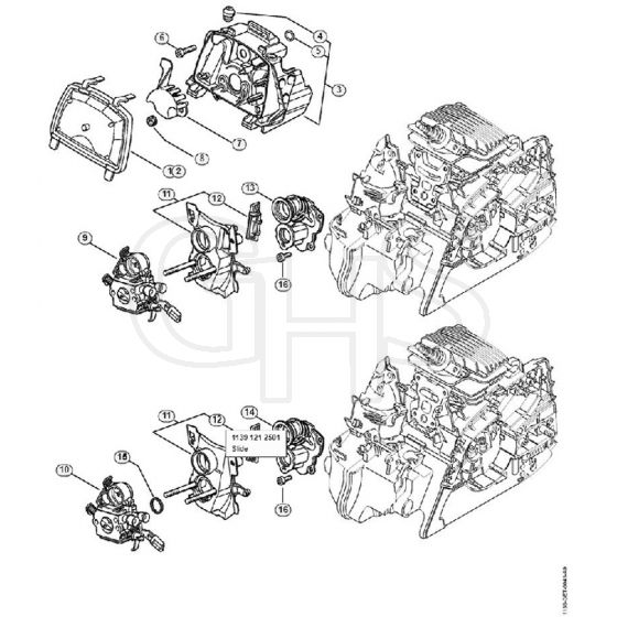 Genuine Stihl MS211 / L - Air filter, Manifold MS 211