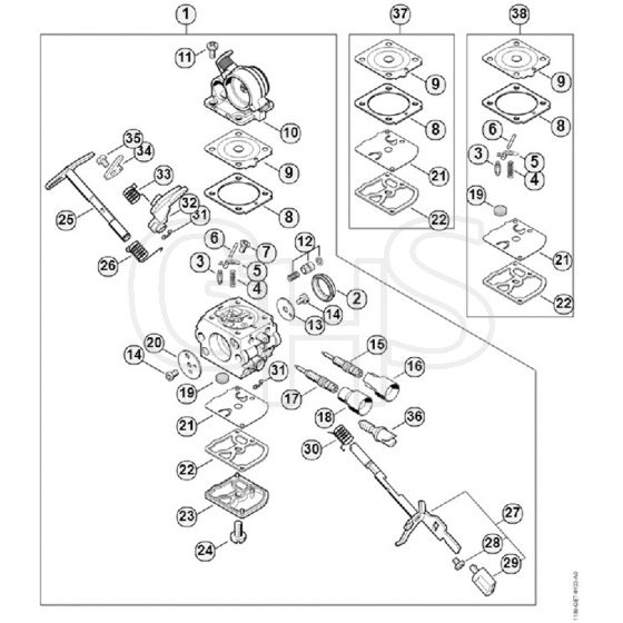 Genuine Stihl MS211 / N - Carburetor 1139/24